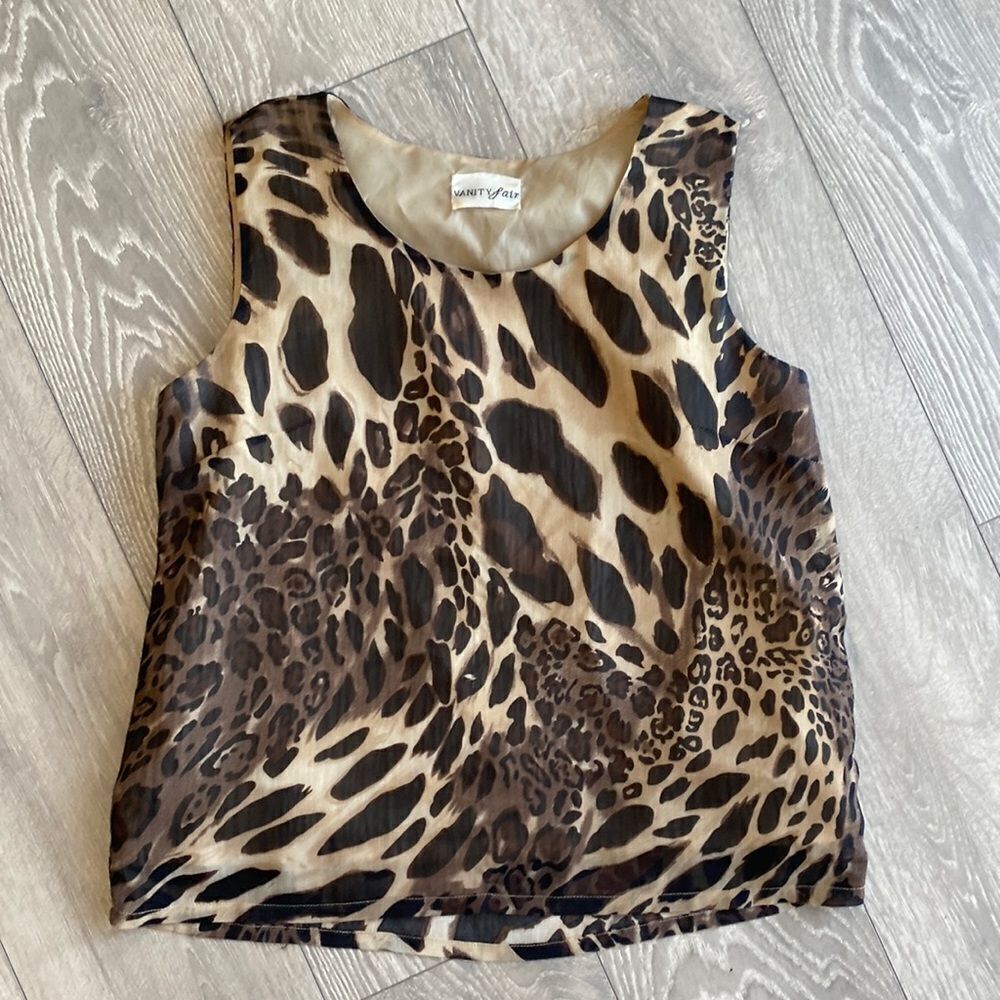 Vintage Vanity Fair Leopard Sleeveless Blouse